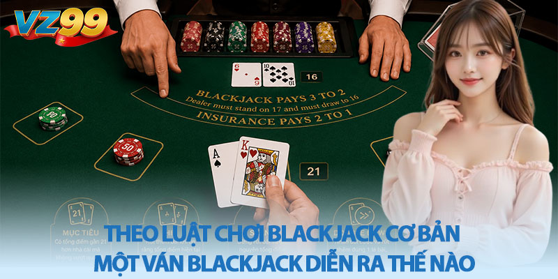Luật chơi Blackjack cơ bản - Cách chơi hiệu quả tại VZ99 3 Theo Luật chơi Blackjack cơ bản một ván Blackjack diễn ra thế nào